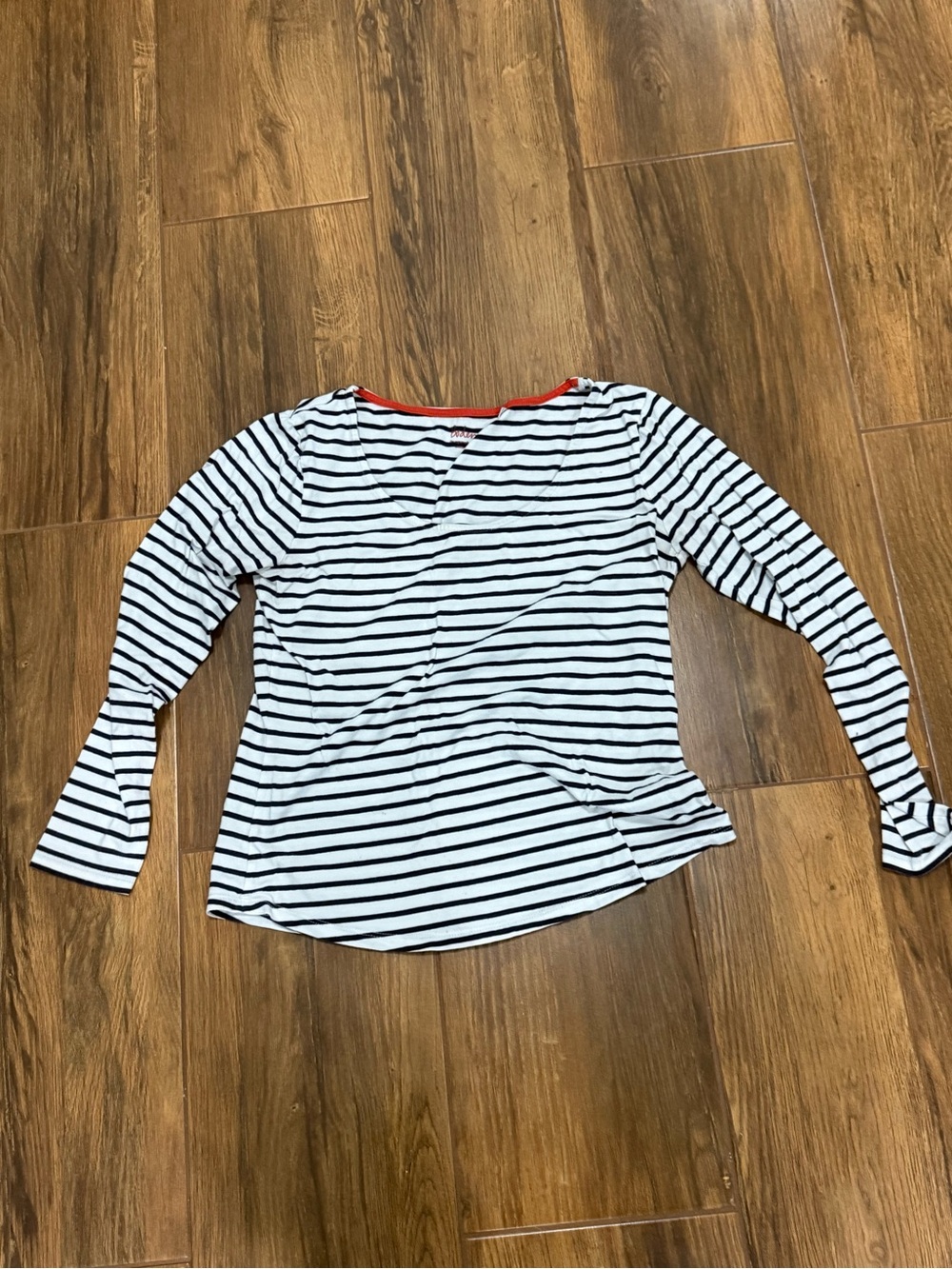 Biden Women’s Black & White Striped Long Sleeve Top